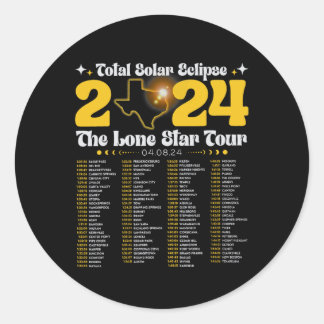 テキサス州太陽のトータルEclipse 2024ツアーレトロロックコン ラウンドシール