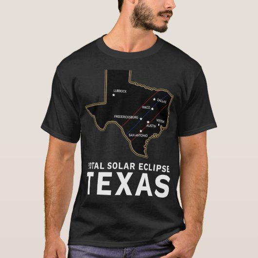 テキサス州太陽のトータルEclipse 2024トータルパスTe Tシャツ (正面)