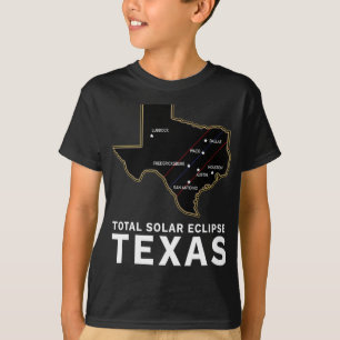 テキサス州太陽のトータルEclipse 2024トータルパスTe Tシャツ