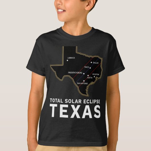 テキサス州太陽のトータルEclipse 2024トータルパスTe Tシャツ (正面)