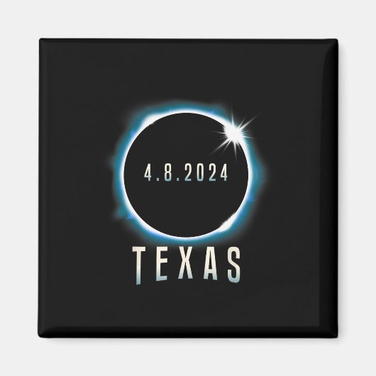 テキサス州太陽のトータルEclipse 2024ブルー4月8日ウーマン マグネット (正面)