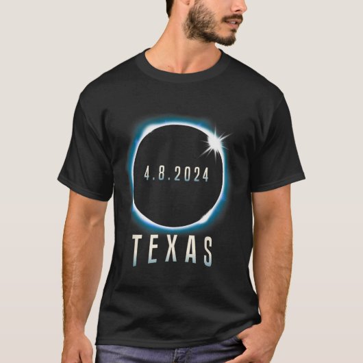 テキサス州太陽のトータルEclipse 2024ブルー4月8日ウーマン Tシャツ (正面)
