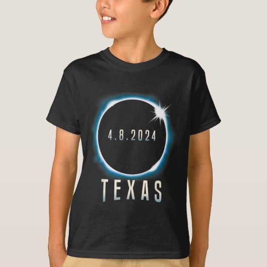 テキサス州太陽のトータルEclipse 2024ブルー4月8日ウーマン Tシャツ (正面)