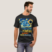 テキサス州太陽のトータルEclipse 2024星空の夜 Tシャツ (正面フル)