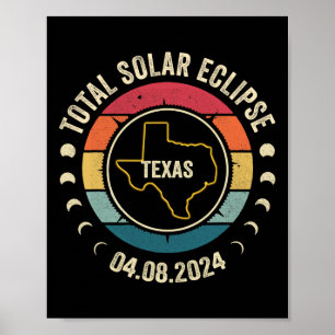 テキサス州太陽のトータルEclipse 2024 American Totality A ポスター