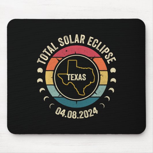 テキサス州太陽のトータルEclipse 2024 American Totality A マウスパッド (正面)