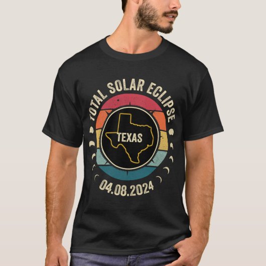 テキサス州太陽のトータルEclipse 2024 American Totality A Tシャツ (正面)