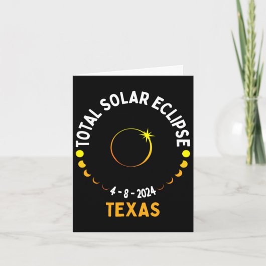 テキサス州太陽の日食2024パーティー総米国地図Total カード (正面)