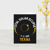 テキサス州太陽の日食2024パーティー総米国地図Total カード (黄色い花)