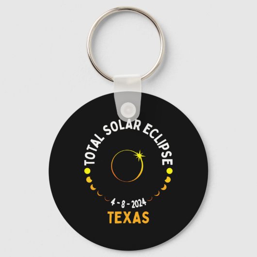 テキサス州太陽の日食2024パーティー総米国地図Total キーホルダー (正面)