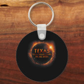 テキサス州太陽の皆既食2024年4月8日テキサス州 キーホルダー (正面)