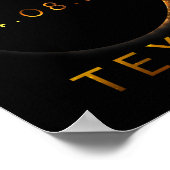 テキサス州太陽の皆既食2024年4月8日テキサス州 ポスター (角)