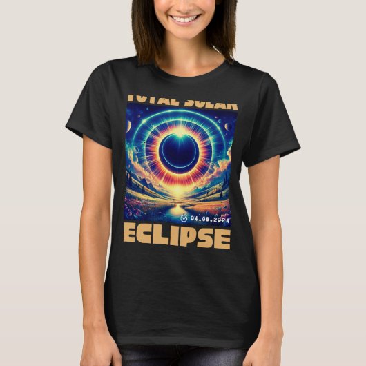 テキサス州太陽の皆既食2024年4月8日テキサス州 Tシャツ (正面)