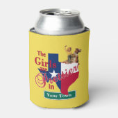 テキサス州女かわいらしの子が入る(名前をカスタムする) 缶クーラー (缶正面)