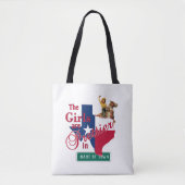 テキサス州女性のカーボーイかわいらし女の子が住んでいる トートバッグ (正面)