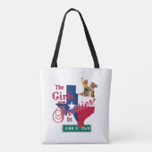 テキサス州女性のカーボーイかわいらし女の子が住んでいる トートバッグ (裏面)