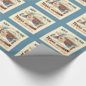 テキサス州女性のカーボーイヴィンテージウエスタンポスター ラッピングペーパー (角)