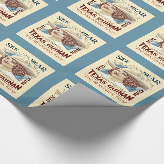 テキサス州女性のカーボーイヴィンテージウエスタンポスター ラッピングペーパー (角)