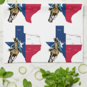 テキサス州女性のカーボーイ キッチンタオル (折り畳み)