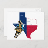 テキサス州女性のカーボーイ ポストカード (正面/裏面)