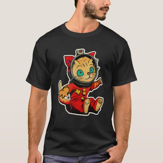 テキサス州宇宙猫かわいい子猫とTx動物の人L Tシャツ (正面)