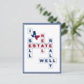 テキサス州実在エテート不動産仲介業者 ポストカード (スタンド正面)