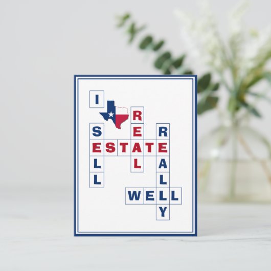 テキサス州実在エテート不動産仲介業者 ポストカード (スタンド正面)