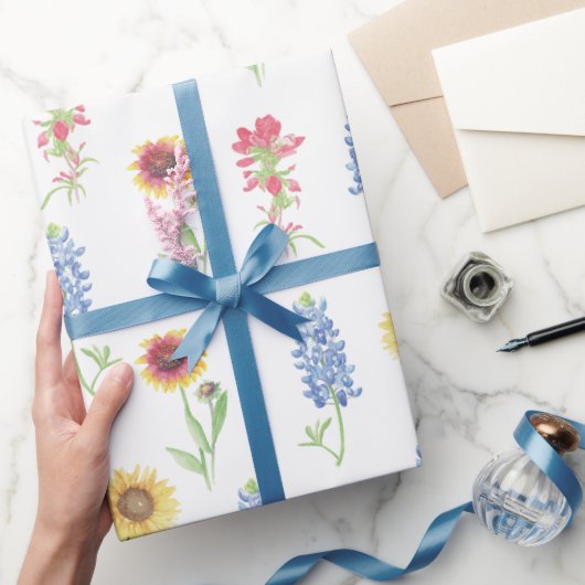 テキサス州山花模様 ラッピングペーパー (ギフト)