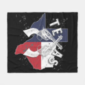 テキサス州州お土産が6つのシューティングピストルを交差 フリースブランケット (正面(横))