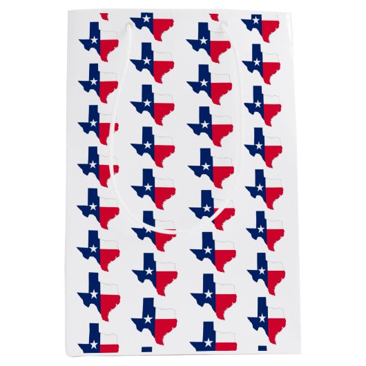 テキサス州州のアウトラインとフラグの色、 ミディアムペーパーバッグ (正面)