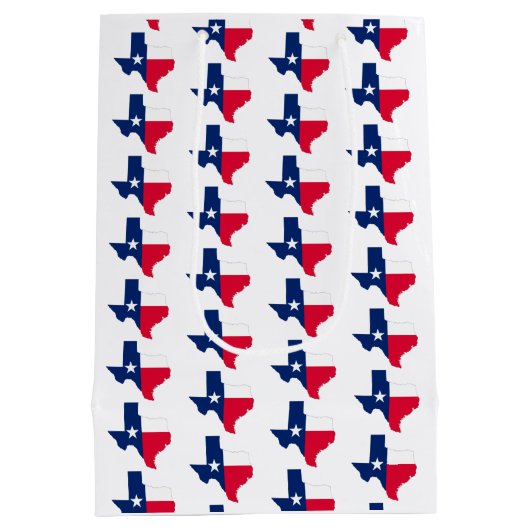 テキサス州州のアウトラインとフラグの色、 ミディアムペーパーバッグ (裏面)