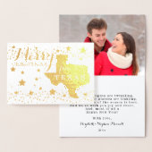 テキサス州州のメリークリスマス概要写真フォイ 箔カード (ディスプレー)