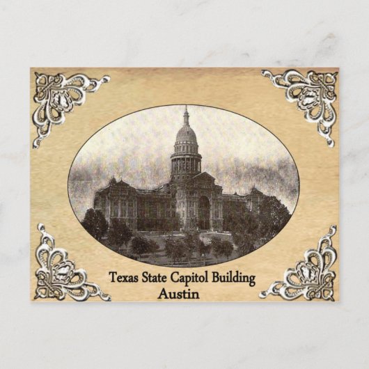 テキサス州州キャピトル建物オールドポストカード ポストカード (正面)