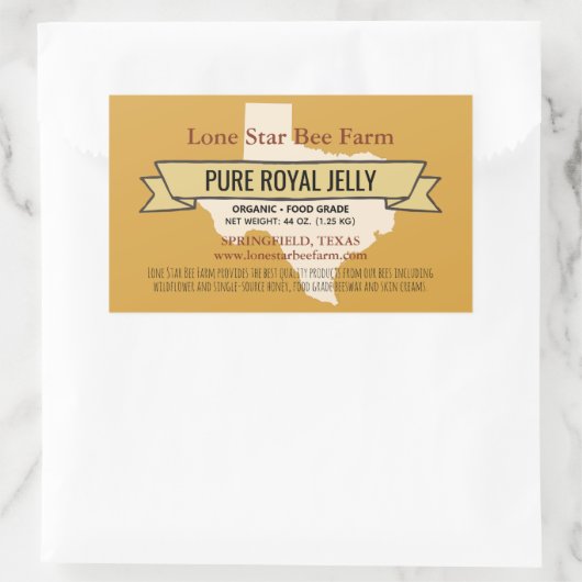 テキサス州州ハニー製品長方形シール 長方形シール (バッグ)