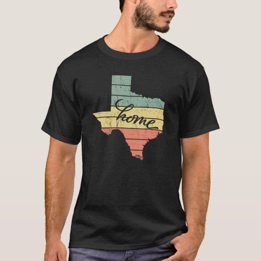 テキサス州州ホームプライドヴィンテージレトロ Tシャツ (正面)