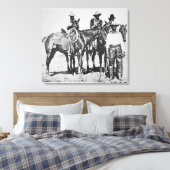 テキサス州州ボナムのブラックカウボーイズc.1890 (写真はB/W) キャンバスプリント (インサイチュ (寝室))