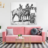 テキサス州州ボナムのブラックカウボーイズc.1890 (写真はB/W) キャンバスプリント (インサイチュ (リビング))