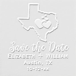 テキサス州州マップハートウェディング日付を保存