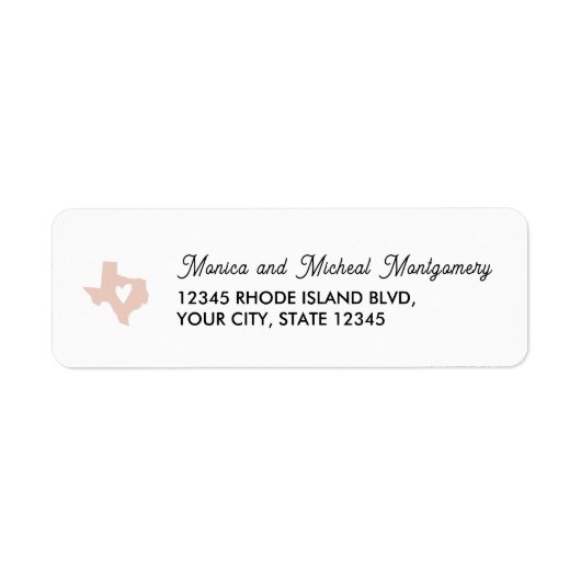 テキサス州州マップハート- ANY COLOR ラベル (正面)