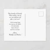 テキサス州州マップ白黒の新しいアドレス 案内ポストカード (裏面)