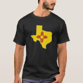 テキサス州州マップNEW MEXICO NMフラッグルーツメンズウィメンズ Tシャツ (正面)