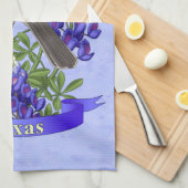 テキサス州州モッキンバード&ブルーボンネットフラワー キッチンタオル (四つ折り)