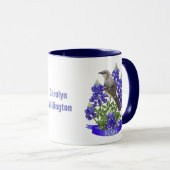 テキサス州州モッキンバード&ブルーボンネットフラワー マグカップ (正面右)