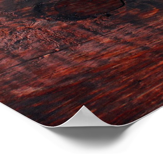 テキサス州州ライセンスプレートマップon Wood Boards ポスター (角)