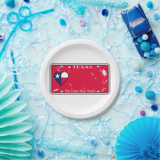 テキサス州州免許プレート被害状況 ペーパープレート (パーティー)