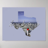 テキサス州州写真の挿入物と町名 ポスター (正面)