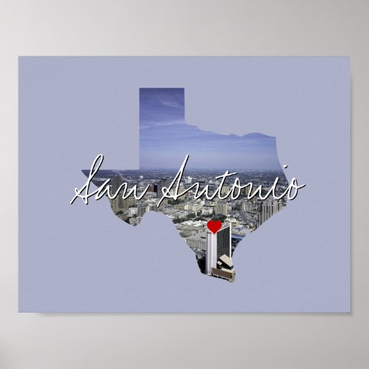 テキサス州州写真の挿入物と町名 ポスター (正面)