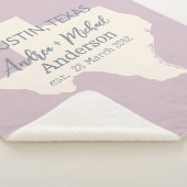 テキサス州州地図カップル名結婚と日付 シェルパブランケット (3/4)