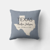 テキサス州州地図名前をカスタムすると日付 クッション (裏面)
