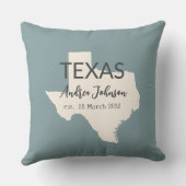 テキサス州州地図名前をカスタムすると日付 クッション (裏面)